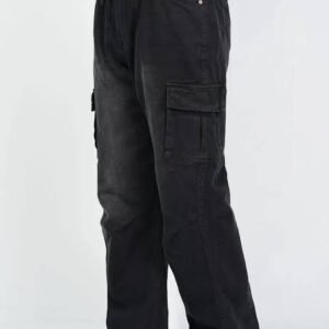 Premium Black Relaxed Fit Cargo Pants